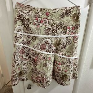 Floral Patterned Skirt - Multicolor